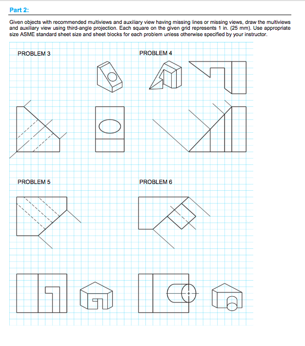 Solved Part 2 Given Objects With Recommended Multiviews And Chegg Solved Part 2 Given Objects With Recommended Multiviews And Chegg