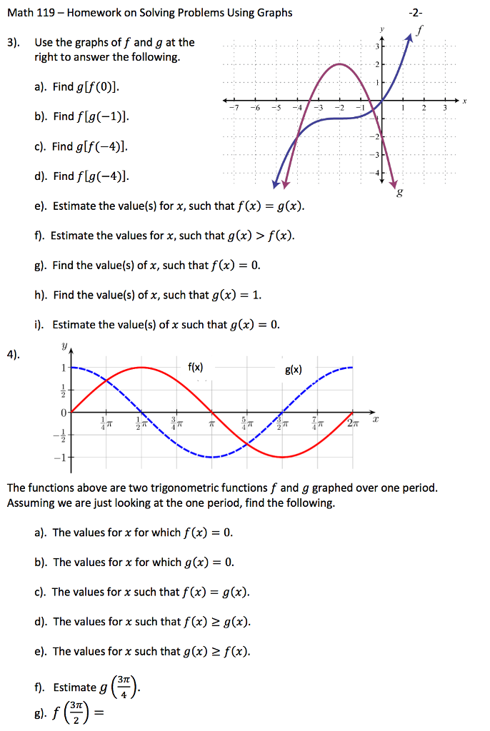 Solved Math 119 Solving Problems Using a Graph Name Homework | Chegg.com