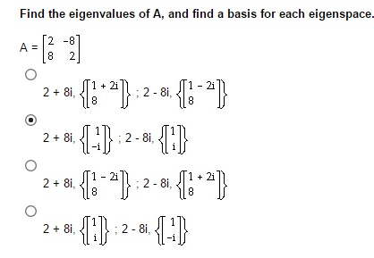 Solved Find the eigenvalues of A, and find a basis for | Chegg.com