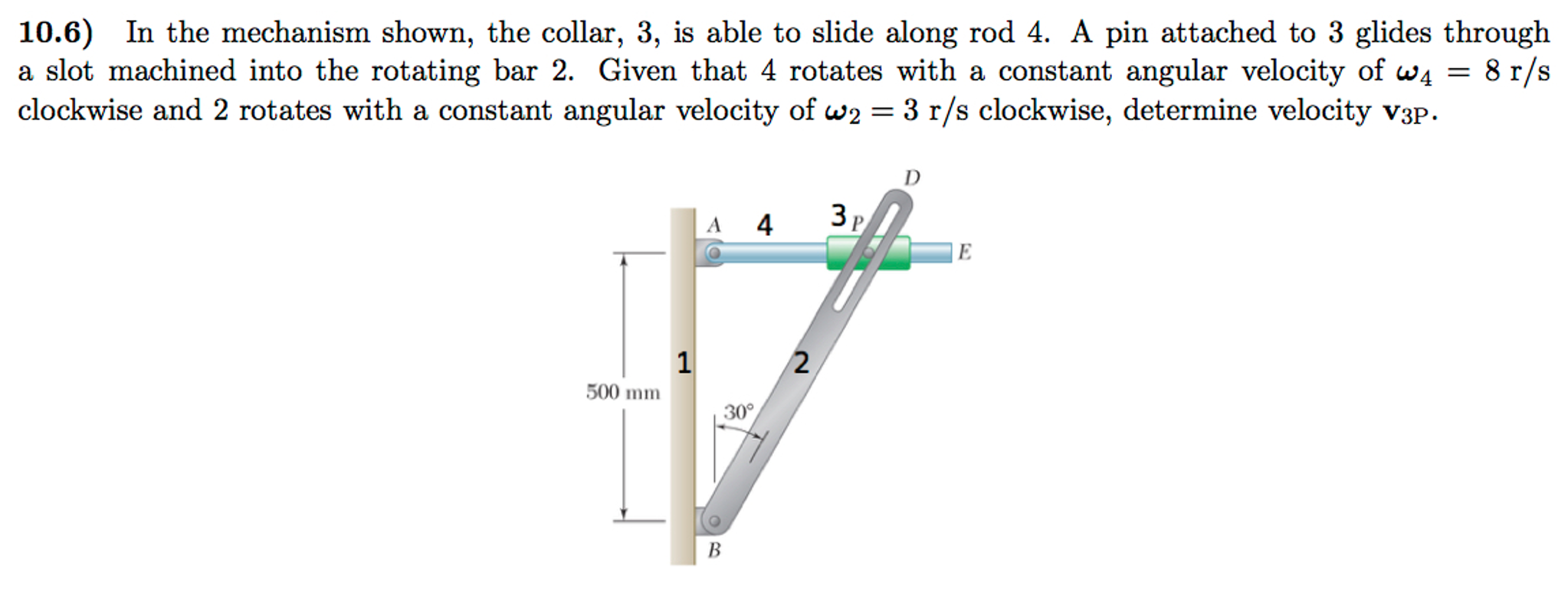 Solved In the mechanism shown, the collar, 3, is able to