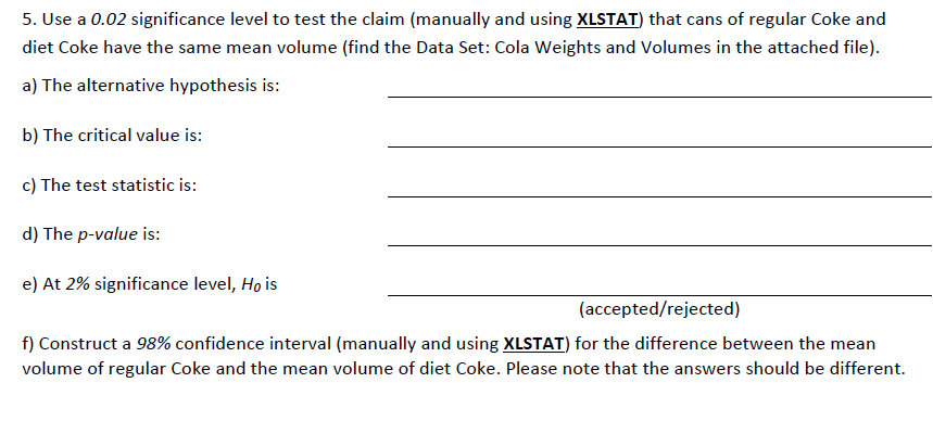 xlstat calculate confidence interval