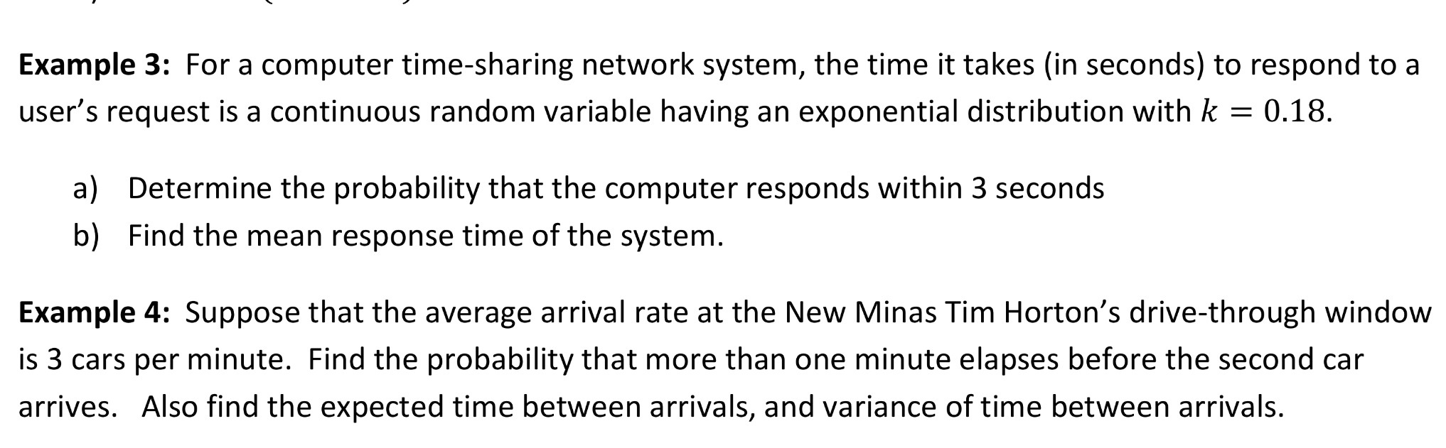 Example 3: For a computer time-sharing network | Chegg.com