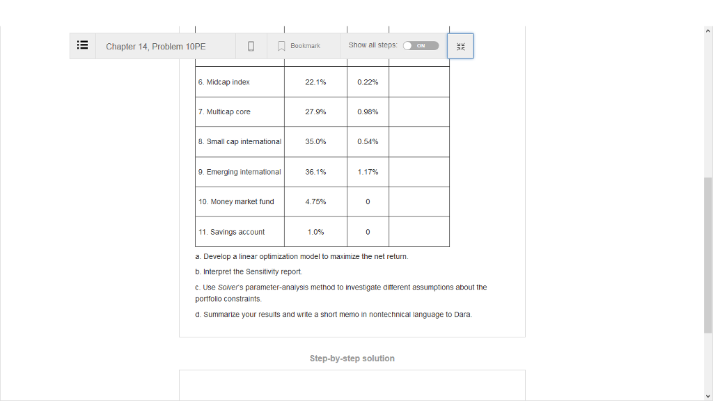 Solved Chapter 14, Problem 10PE Bookmark Show all steps ON