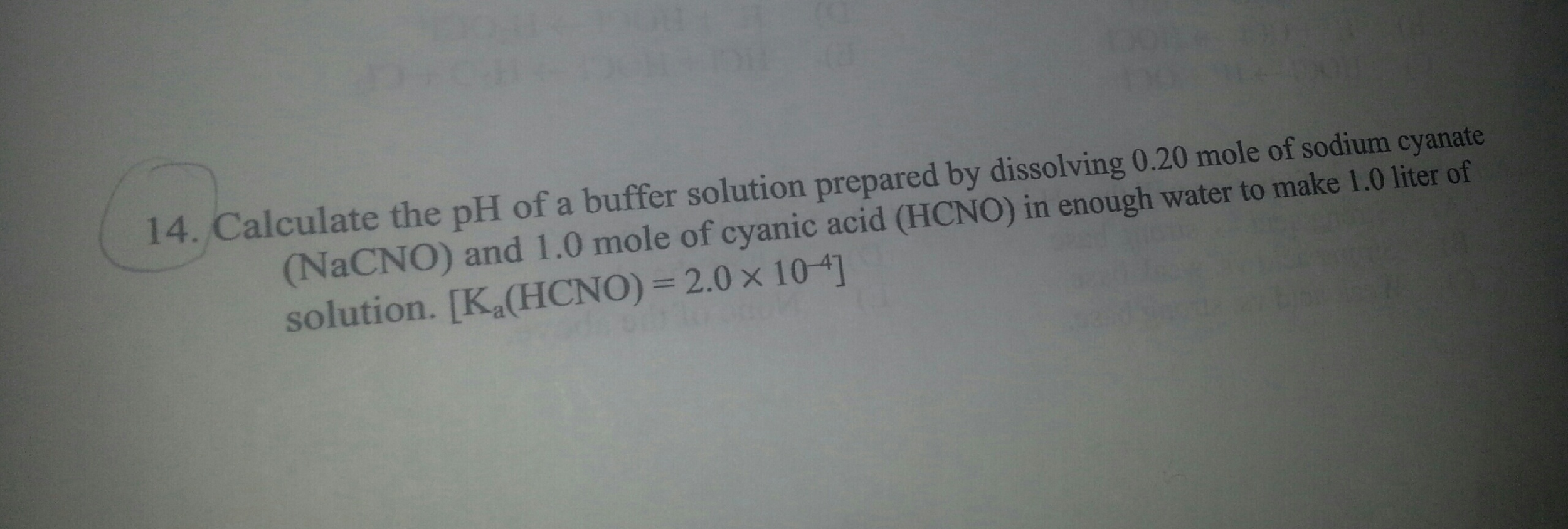 Solved Calculate the pH of a buffer solution prepared by | Chegg.com