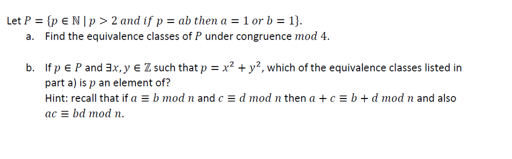 Solved Let P = {p elementof N | p > 2 and if p = ab then a = | Chegg.com