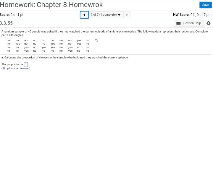 Solved Homework: Chapter 8 Homewrok Save Score: 0 Of 1 Pt 1 | Chegg.com