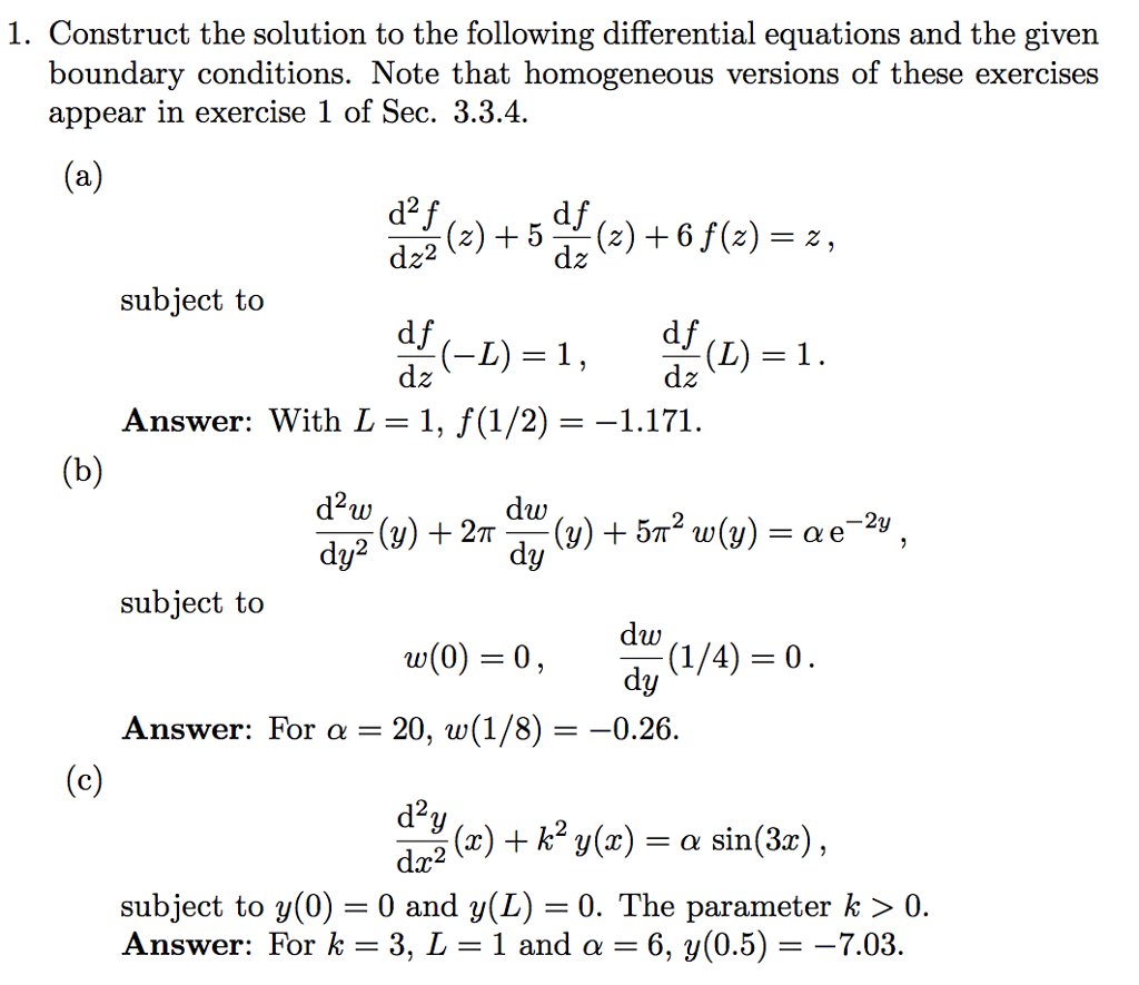 Solved Construct The Solution To The Following Differential | Chegg.com