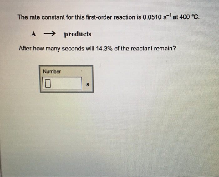 Solved The Rate Constant For This First Order Reaction Is