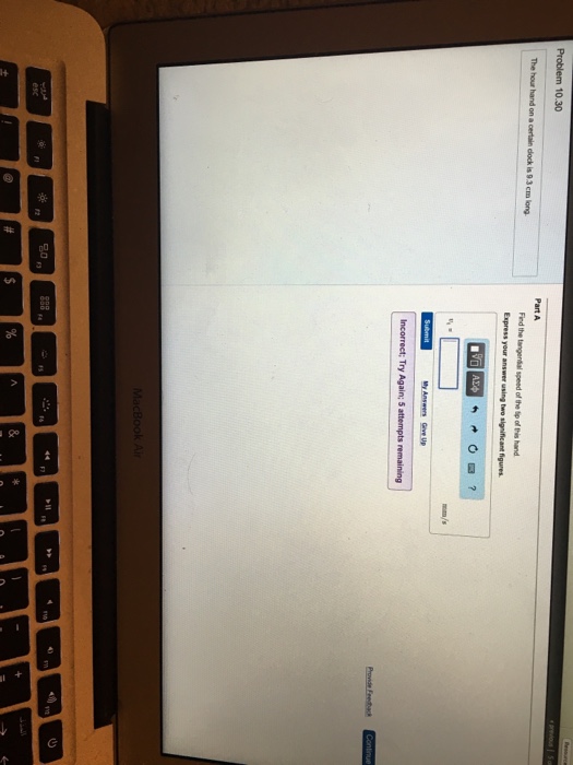 Solved The hour hand on a certain clock is 9.3 cm long.