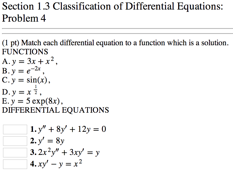 Solved Section 1 3 Classification Of Differential Equations Chegg Solved Section 1 3 Classification Of Differential Equations Chegg