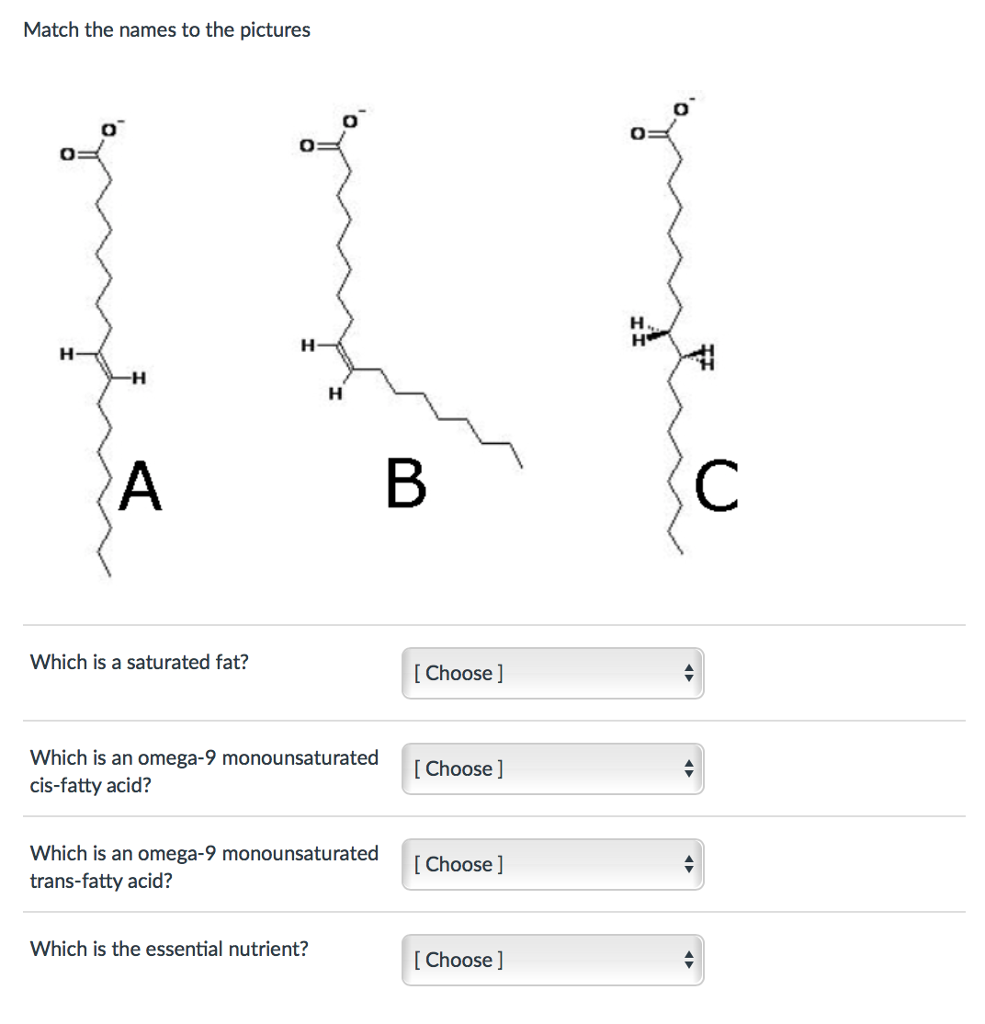 Solved Match the names to the pictures Which is a saturated