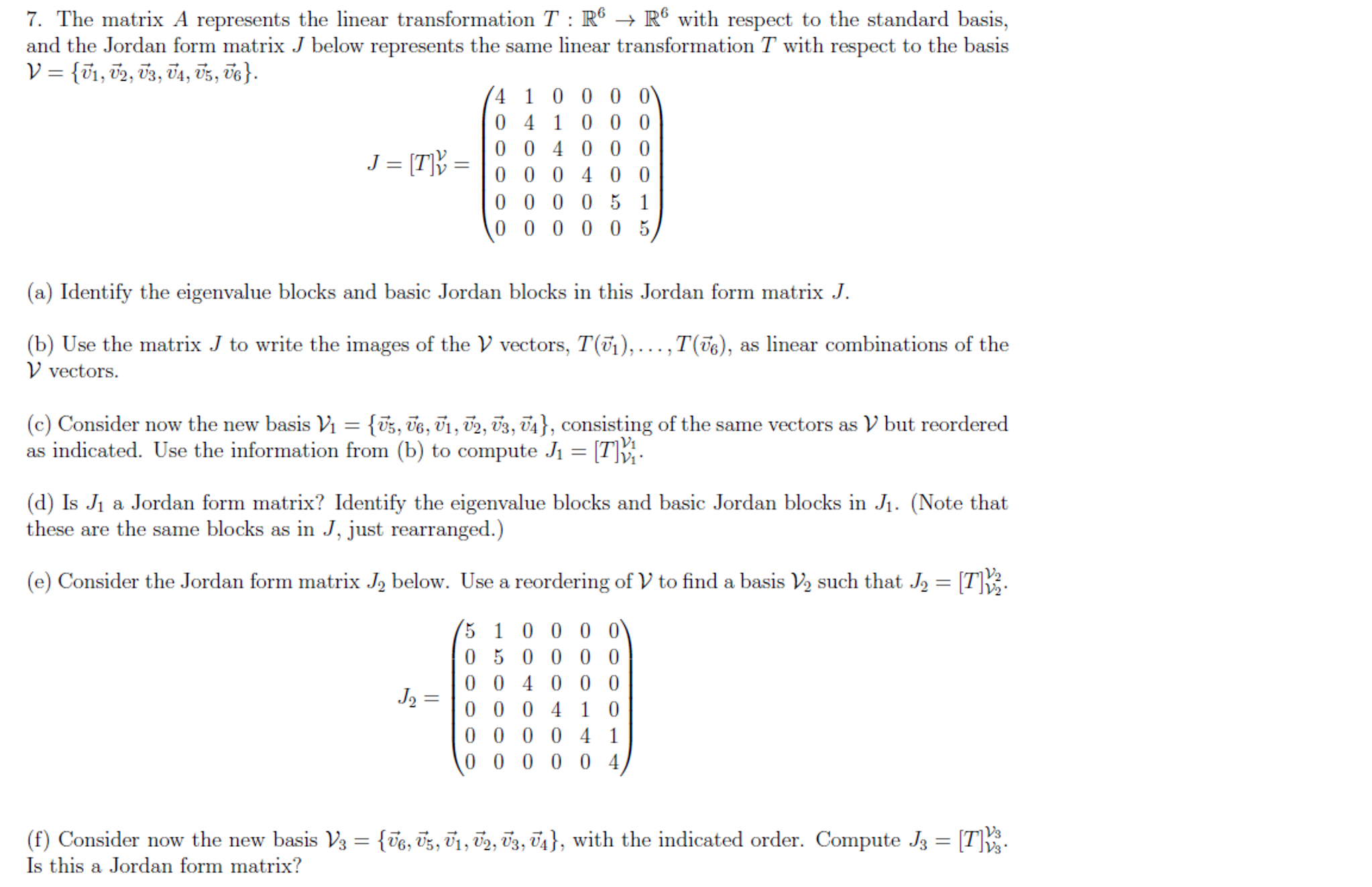 The matrix A represents the linear transformation T: | Chegg.com