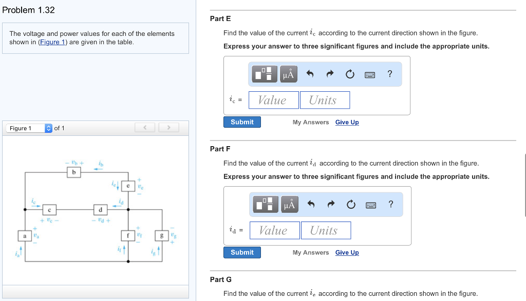 Solved Problem 1.32 The voltage and power values for each of | Chegg.com