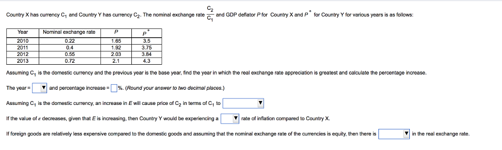 Solved Country X has currency C1 and Country Y has currency | Chegg.com