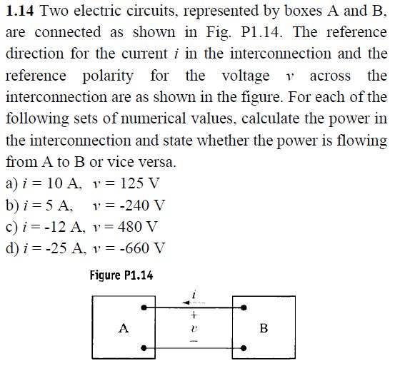 Solved Two Electric Circuits, Represented By Boxes A And B, | Chegg.com