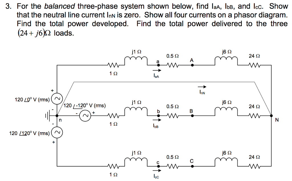 Solved For The Balanced Three-phase System Shown Below, Find | Chegg.com