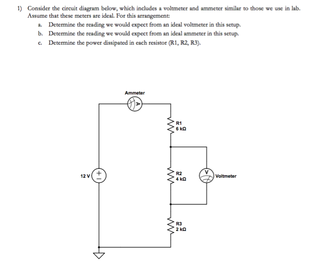 Solved Consider the circuit diagram below, which includes a | Chegg.com