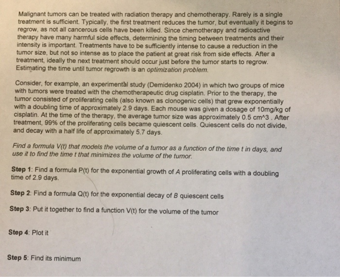 Solved Malignant tumors can be treated with radiation | Chegg.com