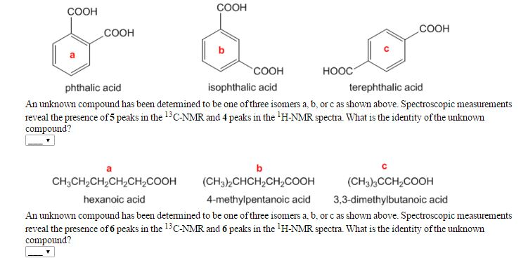 Solved An Unknown Compound Has Been Determined To Be One Of | Chegg.com