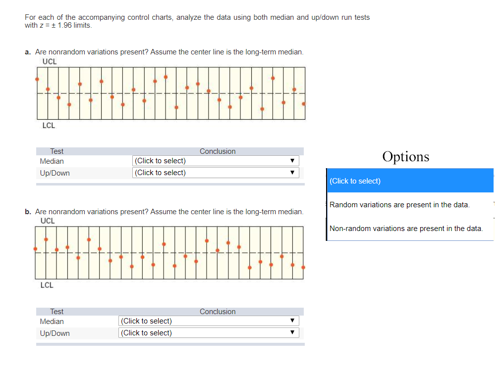 Solved For each of the accompanying control charts, analyze | Chegg.com