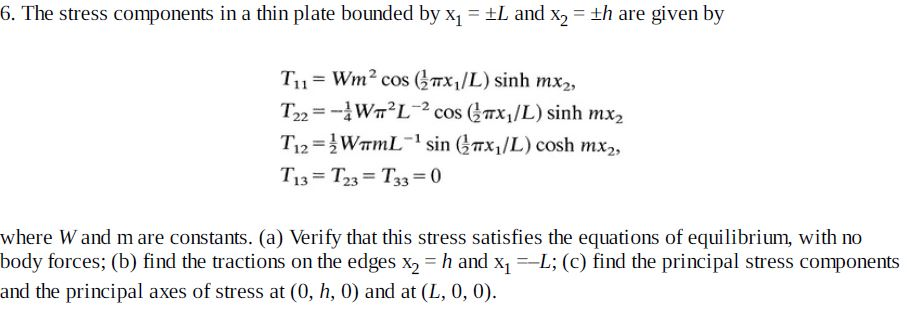 6. The stress components in a thin plate bounded by | Chegg.com