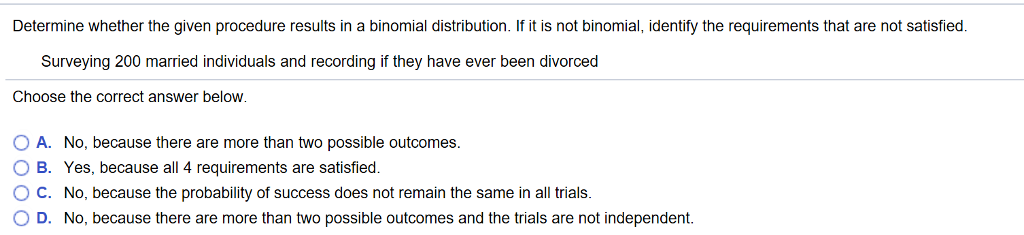 Solved Determine whether the given procedure results in a | Chegg.com