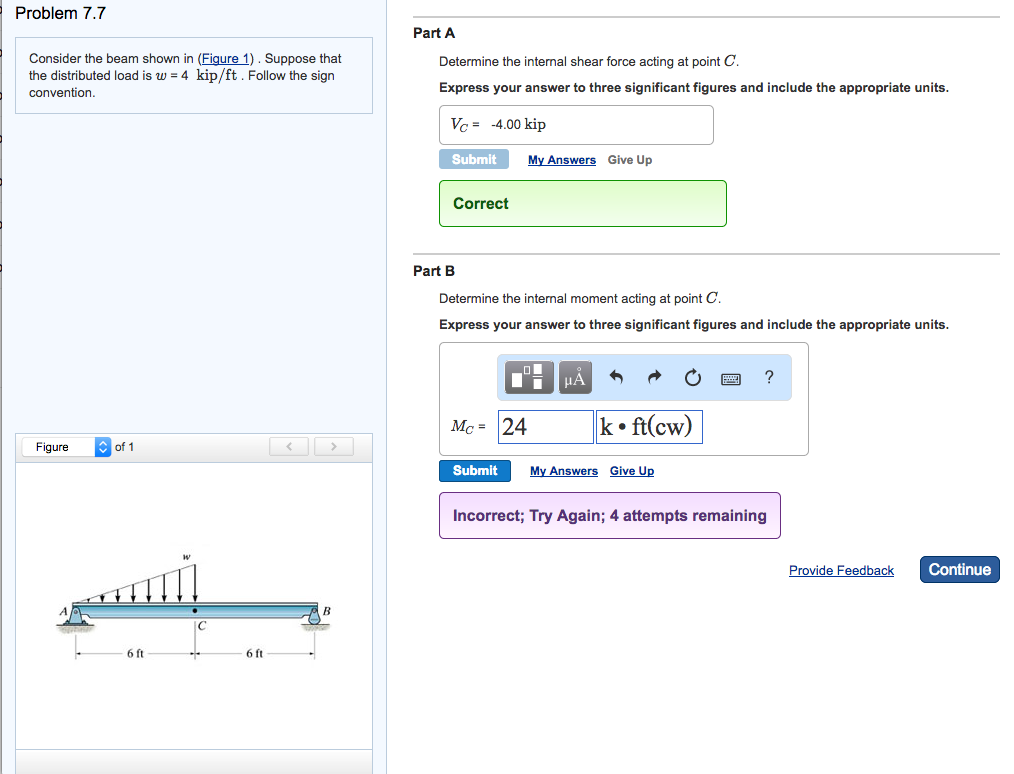 Solved Problem 7.7 Part A Consider the beam shown in (Figure | Chegg.com