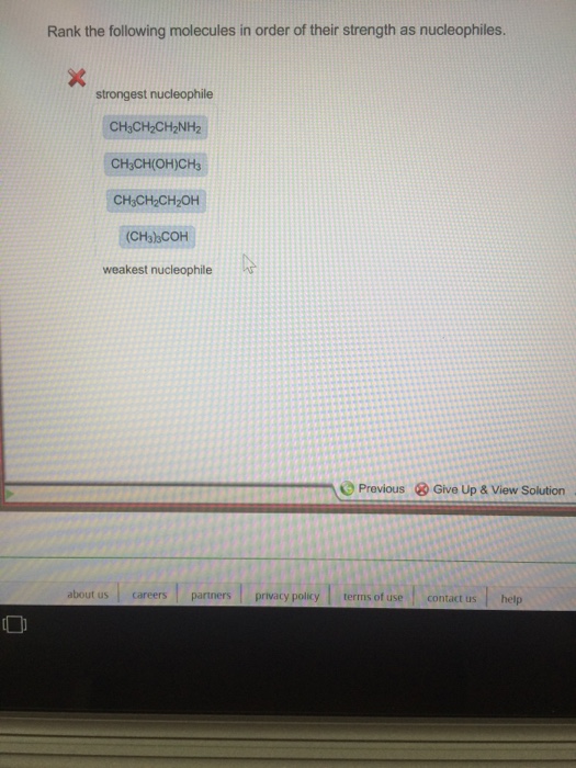 Solved Rank the following molecules in order of their | Chegg.com