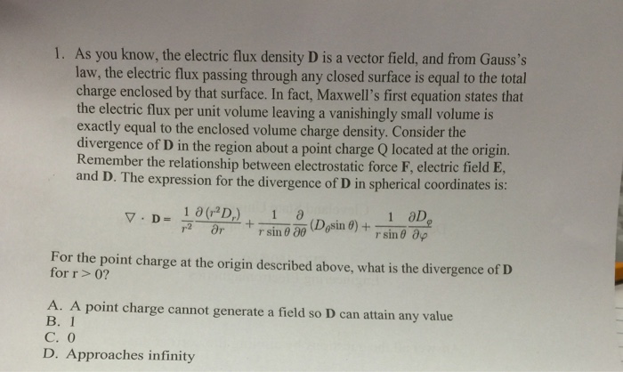 Solved As you know, the electric flux density D is a vector | Chegg.com
