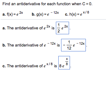 Solved Find An Antiderivative For Each Function When C Chegg Com