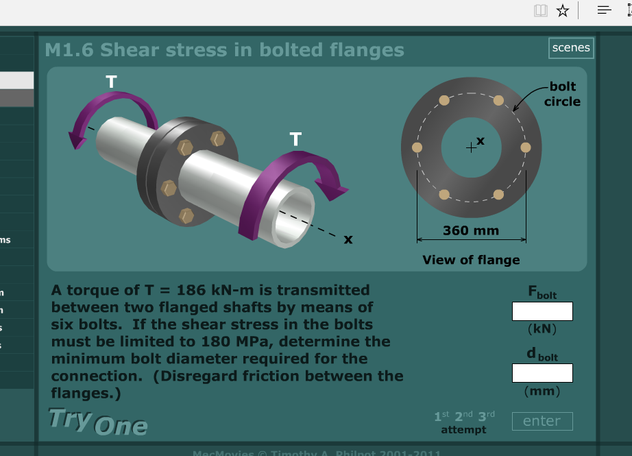 Solved A torque of T = 186 kNm is transmitted between two