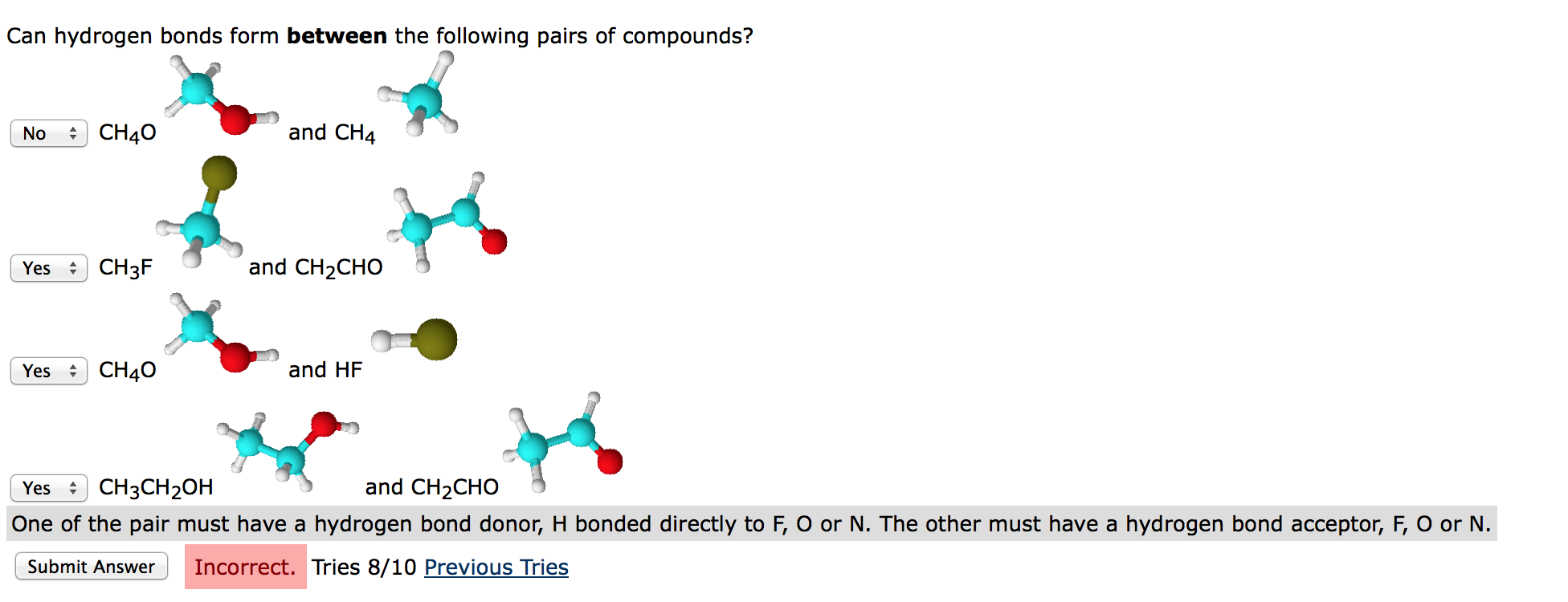 hydrogen bonds