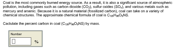 Solved Coal is the most commonly burned energy source. As a | Chegg.com