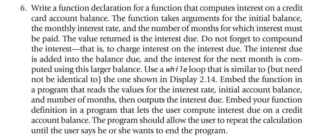 Solved 6. Write a function declaration for a function that | Chegg.com