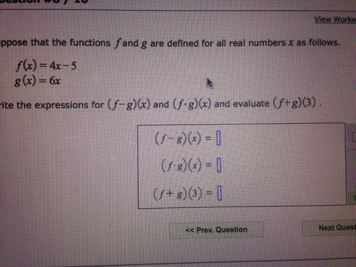 Solved Suppose That The Functions F And G Are Defined For