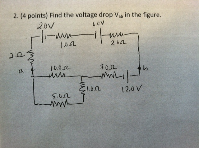 Solved Find The Voltage Drop Vab In The Figure | Chegg.com