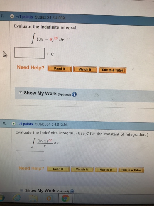 Solved Evaluate the indefinite integral. integral (3x - | Chegg.com