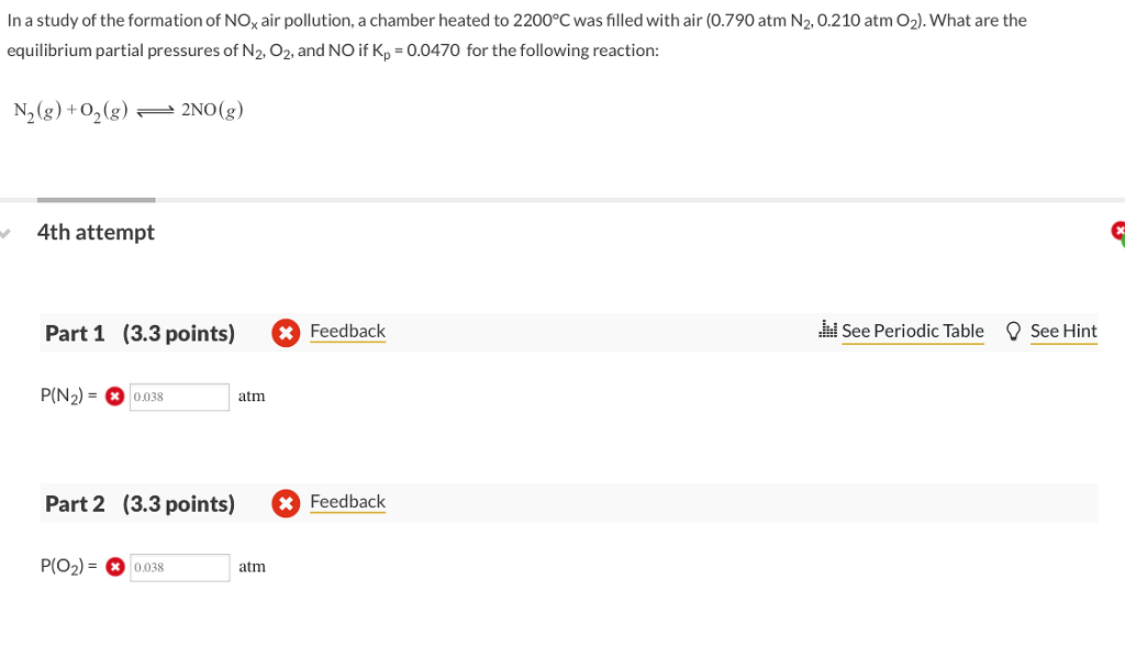 Solved In a study of the formation of NOx air pollution, a | Chegg.com