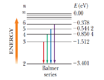 Solved The Balmer series for the hydrogen atom corresponds | Chegg.com