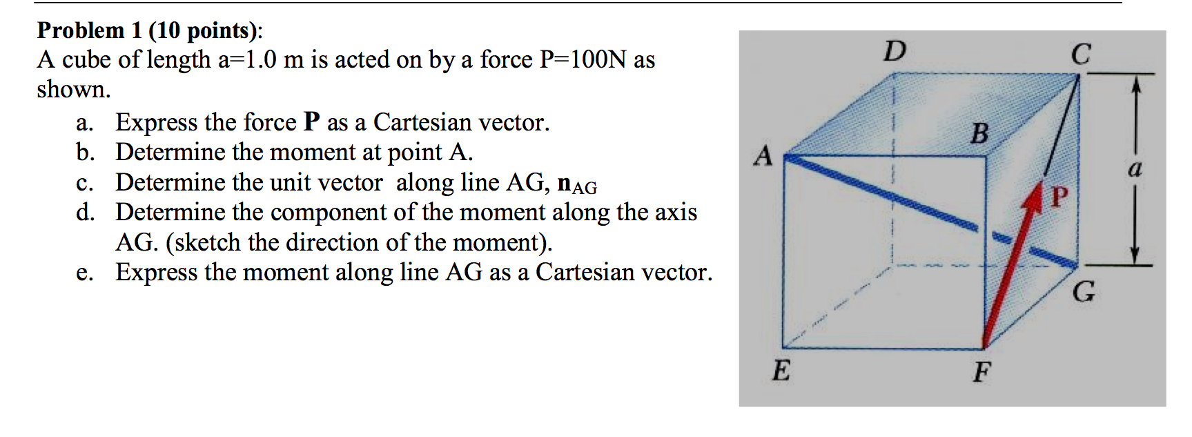 Solved A Cube Of Length A L 0 M Is Acted On By A Force Chegg Solved A Cube Of Length A L 0 M Is Acted On By A Force Chegg