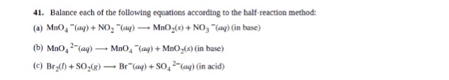 Solved Balance Each Of The Following Equations According To 