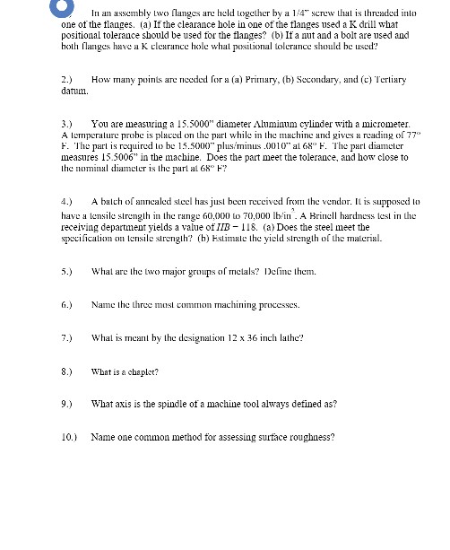 Solved In an ssembly lwo langes are held Logether by a 4w | Chegg.com