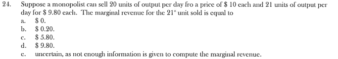 Solved Suppose a monopolist can sell 20 units of output per | Chegg.com