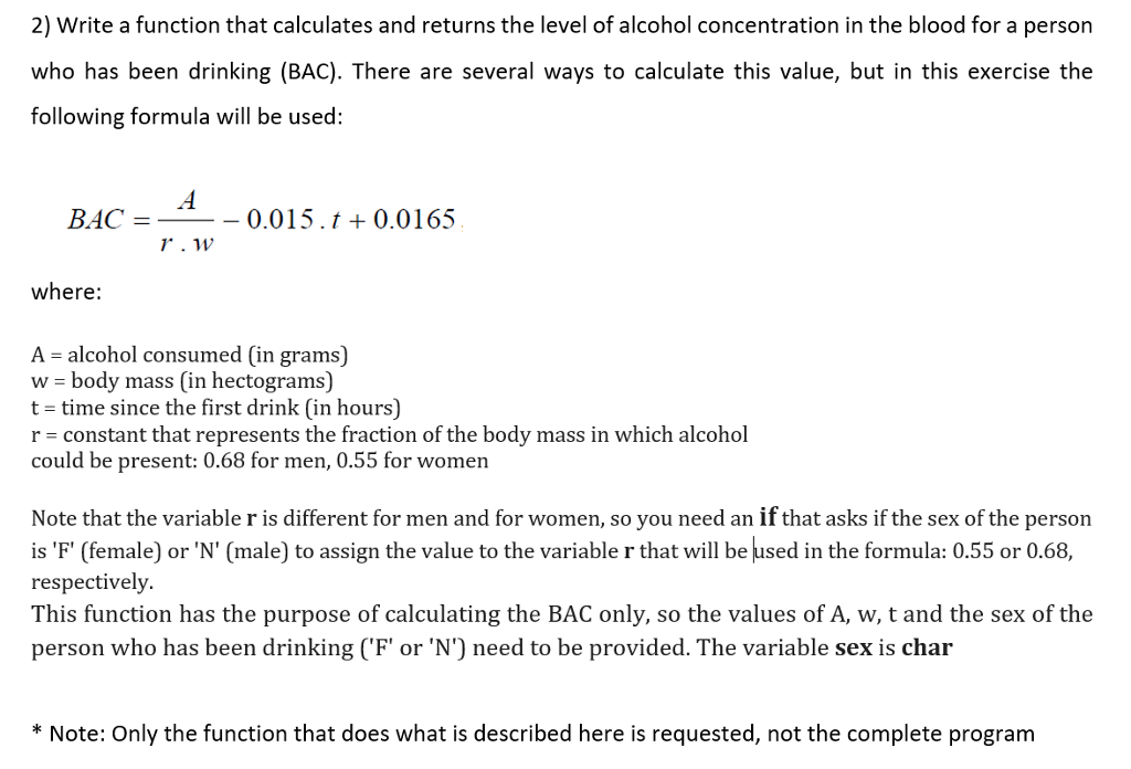Solved 2) Write a function that calculates and returns the