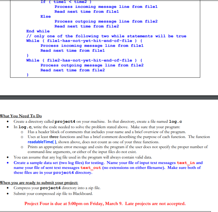 Solved CS 100 Project Four - Spring 2018 files. The first | Chegg.com