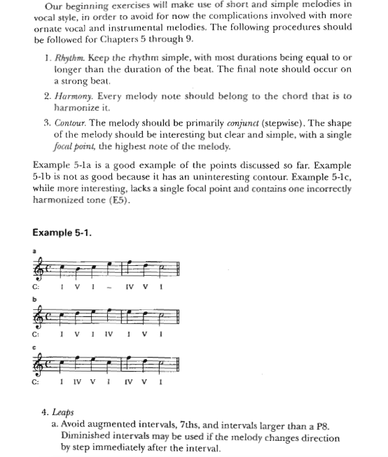 criticize each melody in terms of the rules for | Chegg.com