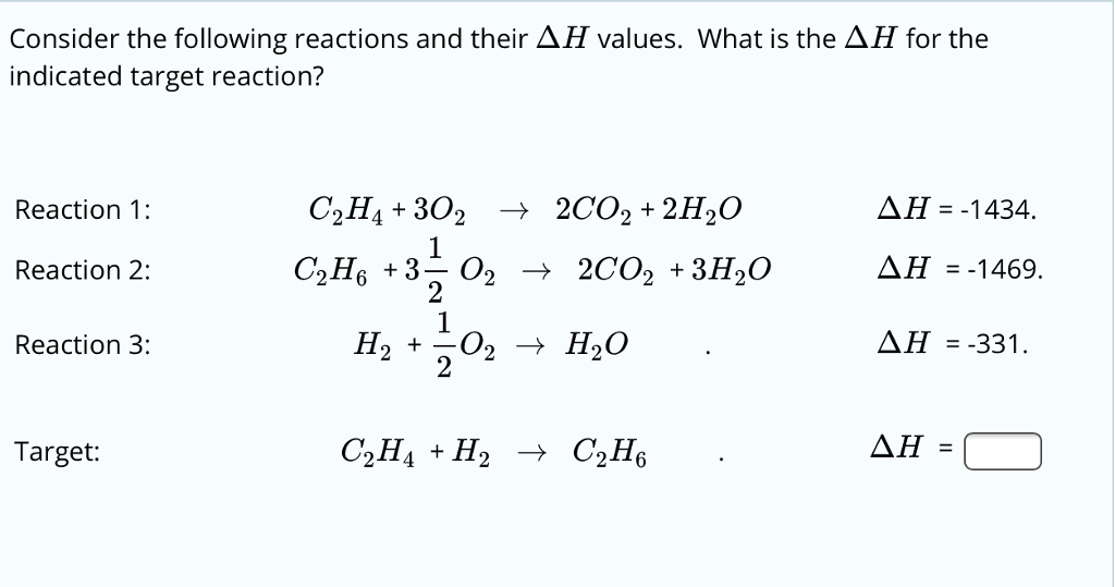 Solved Consider the following reactions and their Chegg