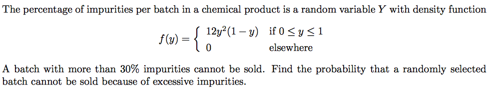 Solved The percentage of impurities per batch in a chemical | Chegg.com