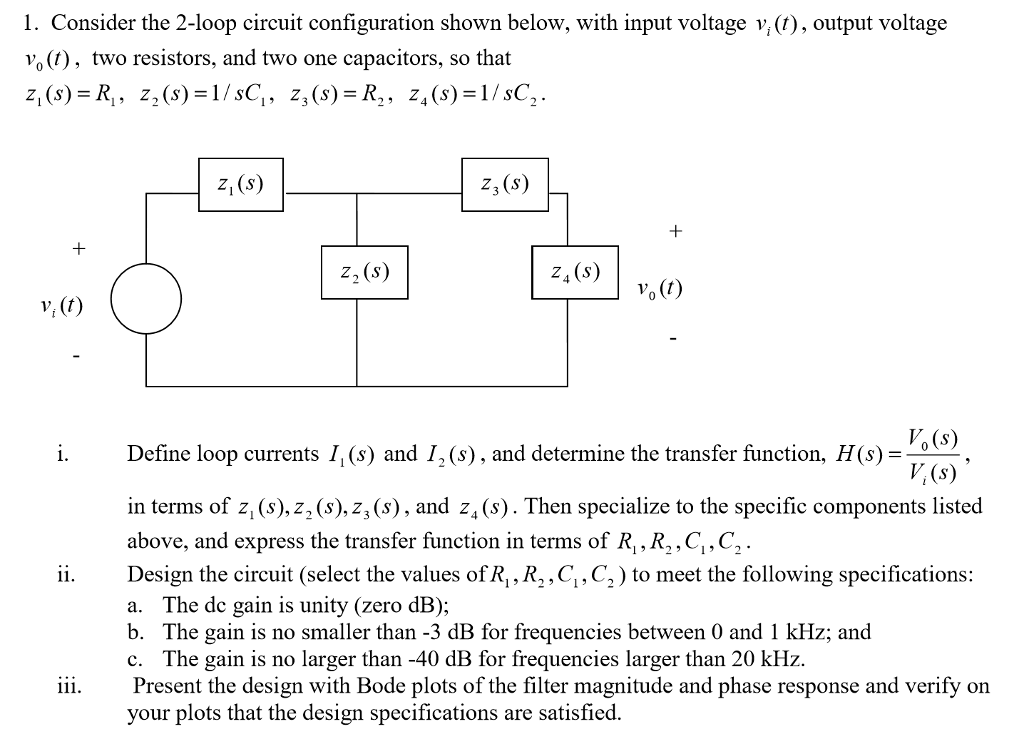 Solved Consider the 2-loop circuit configuration shown | Chegg.com