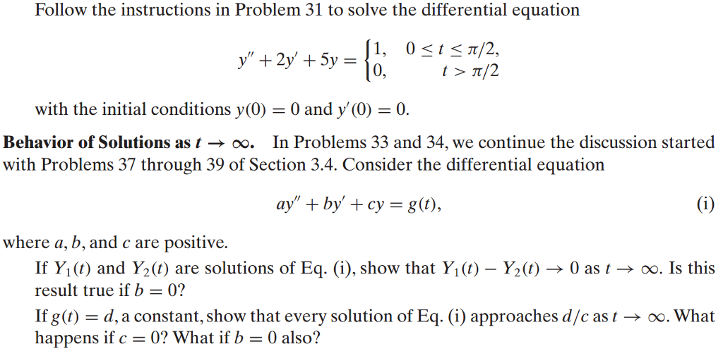 Solved Follow the instructions in Problem 31 to solve the | Chegg.com